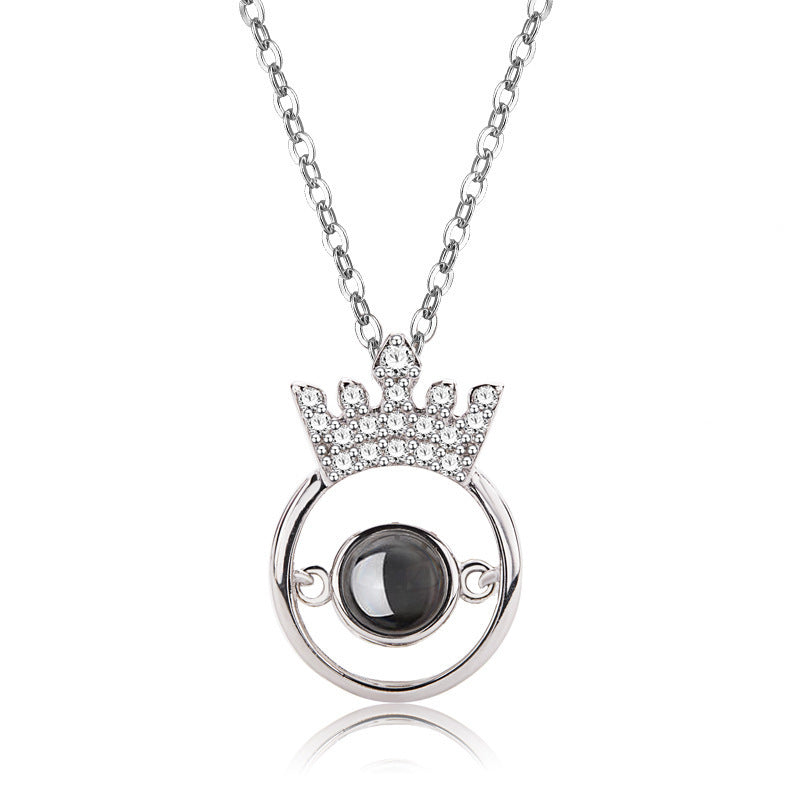 Crown Projection "I Love You" Necklace