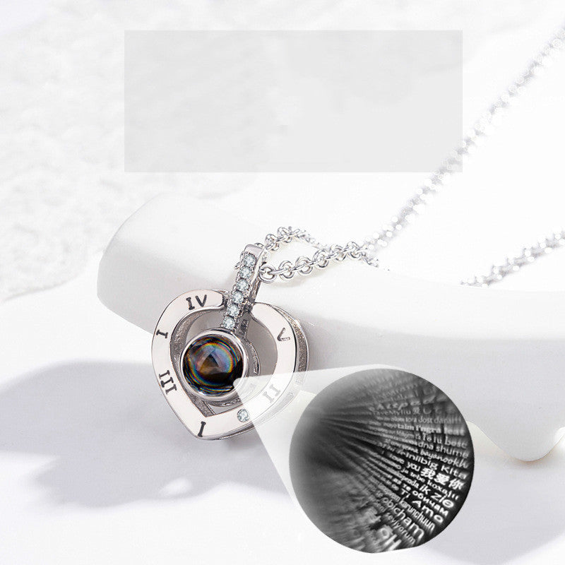 Modern Heart Projection Necklace