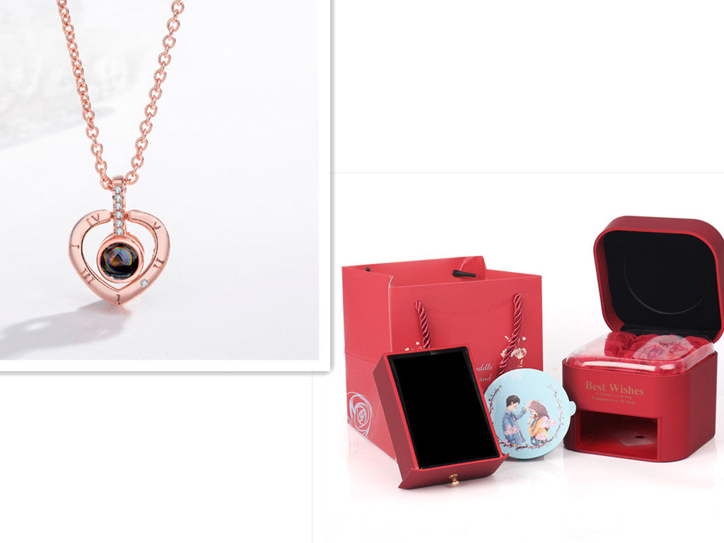 Modern Heart Projection Necklace