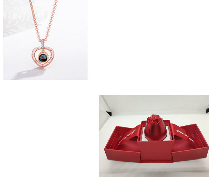 Modern Heart Projection Necklace